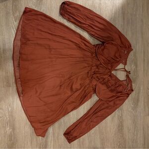 Anthropologie Rust Mini Dress